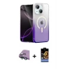 iPhone 15 Kılıf Eksen Minimal Özel Seri - Siyah Buffer Hayalet Cam Ekran Koruyucu + Raze Metal Kamera Lens - YL