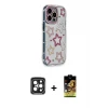 iPhone 15 Pro Max Kılıf Ahenk Modern Serisi - Siyah Buffer Cam Ekran Koruyucu + PVD Metal Kamera Lens - SH