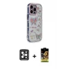 iPhone 15 Pro Max Kılıf Ahenk Modern Serisi - Siyah Buffer Cam Ekran Koruyucu + PVD Metal Kamera Lens - SH