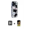 iPhone 15 Pro Max Kılıf Ahenk Modern Serisi - Siyah Buffer Cam Ekran Koruyucu + PVD Metal Kamera Lens - SH