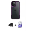 iPhone 15 Pro Max Kılıf Akış Çizgi Koleksiyonu - Siyah Bilvis 5in1 5D Magic Hayalet Cam Ekran Koruyucu + Raze Metal Kamera Lens - TMGI