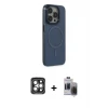 iPhone 15 Pro Max Kılıf Eksen Işık Prime - Siyah Vanessa Magic Hayalet Cam + PVD Metal Kamera Lens - GI