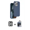 iPhone 15 Pro Max Kılıf Kıvılcım Çizgi Serisi - Siyah Vanessa Magic Cam + PVD Metal Kamera Lens - LT