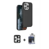 iPhone 15 Pro Max Kılıf Kıvılcım Çizgi Serisi - Siyah Vanessa Magic Cam + PVD Metal Kamera Lens - LT