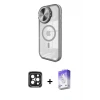 iPhone 15 Pro Max Kılıf Kıvılcım Modern Koleksiyonu - Siyah Bilvis 5in1 3D Magic Cam Ekran Koruyucu + PVD Metal Kamera Lens - SH