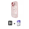 iPhone 15 Pro Max Kılıf Kıvılcım Modern Koleksiyonu - Siyah Bilvis 5in1 3D Magic Cam Ekran Koruyucu + PVD Metal Kamera Lens - SH