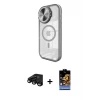 iPhone 15 Pro Max Kılıf Kıvılcım Modern Koleksiyonu - Siyah Buffer Hayalet Cam Ekran Koruyucu + Raze Metal Kamera Lens - SH