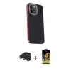 iPhone 15 Pro Max Kılıf Kıvılcım Modern Özel Seri - Siyah Buffer Cam Ekran Koruyucu + Raze Metal Kamera Lens - LT