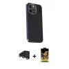 iPhone 15 Pro Max Kılıf Kıvılcım Modern Özel Seri - Siyah Buffer Cam Ekran Koruyucu + Raze Metal Kamera Lens - LT