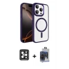 iPhone 15 Pro Max Kılıf Kıvılcım Prime - Siyah Vanessa Magic Cam + PVD Metal Kamera Lens - SH