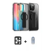 iPhone 15 Pro Max Kılıf Nova Işık Koleksiyonu - Siyah Joko Magic 5D Cam + PVD Metal Kamera Lens - LT