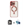 iPhone 15 Pro Max Kılıf Nova Işık Özel Seri - Siyah 3D Antistatik Seramik Nano Ekran Koruyucu + PVD Metal Kamera Lens - TU