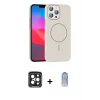 iPhone 15 Pro Max Kılıf Siluet Doku Özel Seri - Siyah Joko Magic 5D Cam + PVD Metal Kamera Lens - SH