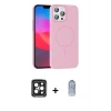 iPhone 15 Pro Max Kılıf Siluet Doku Özel Seri - Siyah Joko Magic 5D Cam + PVD Metal Kamera Lens - SH