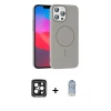 iPhone 15 Pro Max Kılıf Siluet Doku Özel Seri - Siyah Joko Magic 5D Cam + PVD Metal Kamera Lens - SH