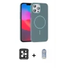 iPhone 15 Pro Max Kılıf Siluet Doku Özel Seri - Siyah Joko Magic 5D Cam + PVD Metal Kamera Lens - SH