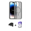 iPhone 15 Pro Max Kılıf Siluet Minimal Prime - Siyah Bilvis 5in1 3D Magic Cam Ekran Koruyucu + Raze Metal Kamera Lens - GS