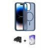 iPhone 15 Pro Max Kılıf Siluet Minimal Prime - Siyah Bilvis 5in1 3D Magic Cam Ekran Koruyucu + Raze Metal Kamera Lens - GS