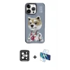 iPhone 15 Pro Max Kılıf Siluet Modern Özel Seri - Siyah 3D Antistatik Seramik Nano Ekran Koruyucu + PVD Metal Kamera Lens - SH