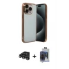 iPhone 15 Pro Max Kılıf Vadi Minimal - Siyah Vanessa Magic Cam + Raze Metal Kamera Lens - TMGI