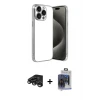 iPhone 15 Pro Max Kılıf Vadi Minimal - Siyah Vanessa Magic Cam + Raze Metal Kamera Lens - TMGI
