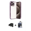 iPhone 15 Pro Max Kılıf Vadi Minimal - Siyah Vanessa Magic Cam + Raze Metal Kamera Lens - TMGI