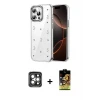 iPhone 15 Pro Max Kılıf Yörünge Form - Siyah Buffer Cam Ekran Koruyucu + PVD Metal Kamera Lens - GI