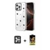 iPhone 15 Pro Max Kılıf Yörünge Form - Siyah Buffer Cam Ekran Koruyucu + PVD Metal Kamera Lens - GI