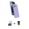 iPhone 16 Pro Max Kılıf İz Işık Koleksiyonu - Siyah Buffer Hayalet Cam Ekran Koruyucu + Bilvis Titan Kamera Lens - GS
