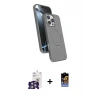 iPhone 16 Pro Max Kılıf İz Işık Koleksiyonu - Siyah Buffer Hayalet Cam Ekran Koruyucu + Bilvis Titan Kamera Lens - GS