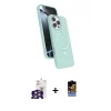 iPhone 16 Pro Max Kılıf İz Işık Koleksiyonu - Siyah Buffer Hayalet Cam Ekran Koruyucu + Bilvis Titan Kamera Lens - GS