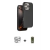 iPhone 16 Pro Max Kılıf Kıvılcım Çizgi Serisi - Siyah Joko Magic 5D Hayalet Cam + Pers Alüminyum Kamera Lens - GS