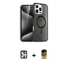 iPhone 16 Pro Max Kılıf Nova Asil Prime - Siyah Buffer Cam Ekran Koruyucu + PVD Metal Kamera Lens - GS