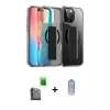 iPhone 16 Pro Max Kılıf Nova Işık Koleksiyonu - Siyah Joko Magic 5D Cam + Raze Metal Kamera Lens - SH