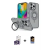 iPhone 16 Pro Max Kılıf Nova Minimal Serisi - Siyah Buffer Hayalet Cam Ekran Koruyucu + Bilvis Titan Kamera Lens - GS