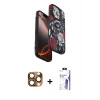 iPhone 16 Pro Max Kılıf Siluet Doku - Siyah Bilvis 3X AR HD Cam Ekran Koruyucu + Pers Alüminyum Kamera Lens - CLTM