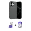iPhone 17 Kılıf Eksen Form Prime - Siyah Bilvis 5in1 3D Magic Cam Ekran Koruyucu + Bilvis Titan Kamera Lens - AKMI