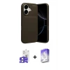 iPhone 17 Kılıf Eksen Form Prime - Siyah Bilvis 5in1 3D Magic Cam Ekran Koruyucu + Bilvis Titan Kamera Lens - AKMI