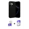 iPhone 17 Kılıf Eksen Form Prime - Siyah Bilvis 5in1 3D Magic Cam Ekran Koruyucu + Bilvis Titan Kamera Lens - AKMI