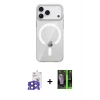 iPhone 17 Pro Max Kılıf Pusula Form Özel Seri - Şeffaf 360 Full Body Arka Koruyucu + Bilvis Titan Kamera Lens - LT