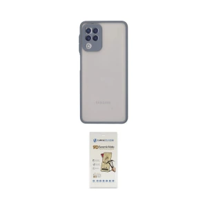 ieg™ Galaxy A22 Kılıf Ahenk Çizgi Serisi - Siyah Mat Seramik Nano Ekran Koruyucu