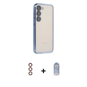 ieg™ Galaxy S23 Kılıf Vadi Minimal - Siyah Joko Magic 5D Cam + Metal Kamera Lens - KI