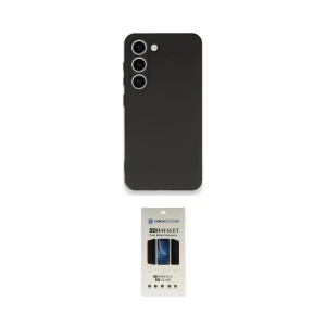 ieg™ Galaxy S23 Plus Kılıf Kozmos Yansıma Özel Seri - Siyah 5D Hayalet Cam Ekran Koruyucu