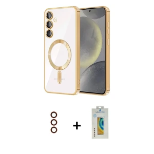 ieg™ Galaxy S23 Plus Kılıf Nova Işık Özel Seri - Şeffaf Polymer Nano Ekran Koruyucu + Metal Kamera Lens - KI