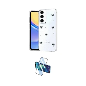 ieg™ Galaxy S24 FE Kılıf Yörünge Form - Siyah 3D Antistatik Cam Ekran Koruyucu