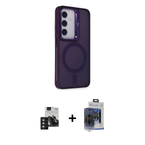 ieg™ Galaxy S24 Kılıf Akış Form - Siyah Vanessa Magic Cam + PVD Metal Kamera Lens - DNMR