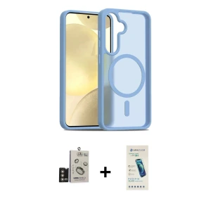 ieg™ Galaxy S24 Kılıf Siluet Minimal Prime - Şeffaf Pasifik Cam Ekran Koruyucu + Bilvis Titan Kamera Lens - GD