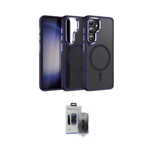 ieg™ Galaxy S24 Kılıf Yörünge Klasik - Siyah Vanessa Magic Hayalet Cam