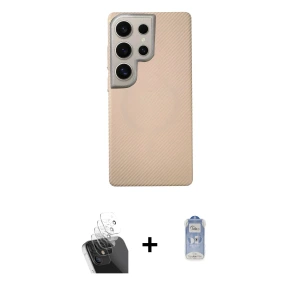ieg™ Galaxy S24 Ultra Kılıf Eksen Prime - Siyah Joko Magic 5D Cam + Kamera Lens Koruma Cam - SF