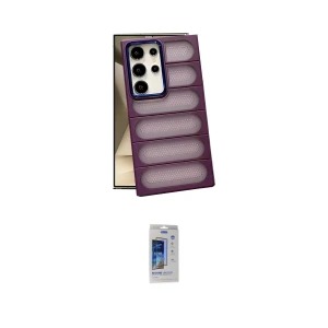 ieg™ Galaxy S24 Ultra Kılıf Yadigar Doku Özel Seri - Siyah Durable Full Glue Curved Cam